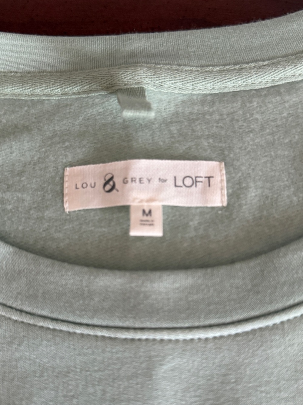 LOFT Sage Green Short Sleeve Sweatshirt - M - Picture 3 of 4